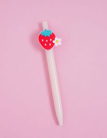 Fashion Powder Stick-strawberry Cartoon Fruit Press Ballpoint Pen