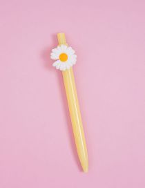 Fashion Yellow Stem-white Daisy Cartoon Fruit Press Ballpoint Pen