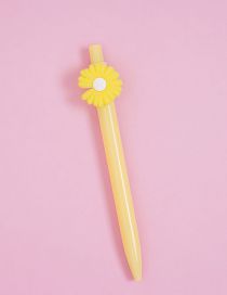 Fashion Yellow Pole - Yellow Daisy Cartoon Fruit Press Ballpoint Pen