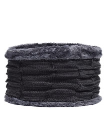 Fashion Scarf Black Acrylic Knitted Scarf