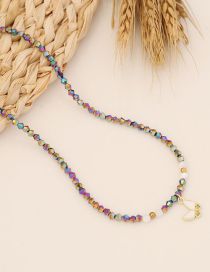 Fashion 2# Butterfly Multicolor Crystal Beaded Oil Drip Butterfly Necklace