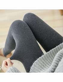 Fashion Medium Gray 300 Grams Stepping On The Foot Style 80-150 Catties Plush Thickened Stepping On The Foot Thread Vertical Stripes Leggings