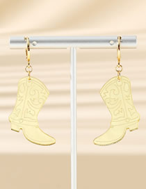 Fashion Gold Alloy Geometric Cowboy Boot Earrings