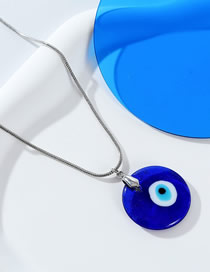 Fashion Silver Metal Glass Eye Necklace