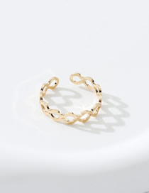 Fashion Gold Metal Geometric Cutout Open Ring