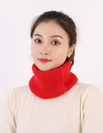 Fashion Red Solid Color Knitted Scarf