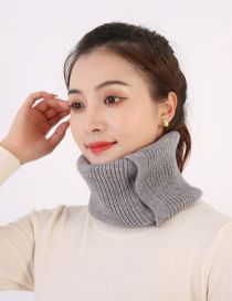 Fashion Grey Solid Color Knitted Scarf