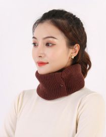 Fashion Coffee Color Solid Color Knitted Scarf