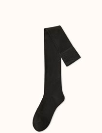 Fashion Terry Black Calf Socks Cotton Knit Terry Calf Socks