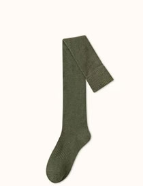 Fashion Terry Army Green Over The Knee Socks Cotton Knit Terry Over The Knee Socks