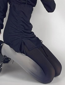 Fashion C Velvet Upper Dark Gray Open File Gradient Silk Stockings