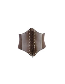 Fashion Coffee 75cm Faux Leather Belt Belt