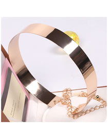 Fashion [golden] -3.5cm Metallic Sequin Belt