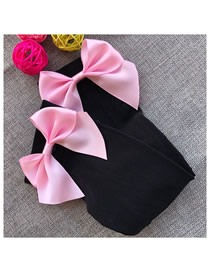 Fashion Black Socks Pink Butterfly Velvet Bow Stockings