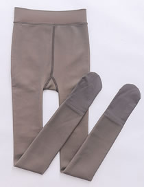 Fashion Gray Stockings 200g Plus Velvet And Thick [80-140 Catties] Nylon Translucent Pantyhose