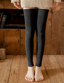 Fashion Leg Sleeves Dark Gray Poly Cotton Knitted Knee Socks
