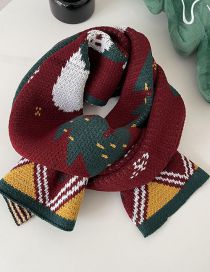 Fashion Elk Yeti Red Christmas Fawn Knitted Scarf