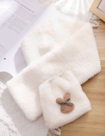 Fashion White Three-dimensional Rabbit Socket Scarf