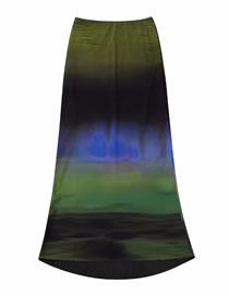 Fashion Green Printed Tulle Skirt