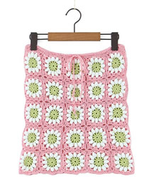 Fashion Pink Hand Crochet Skirt