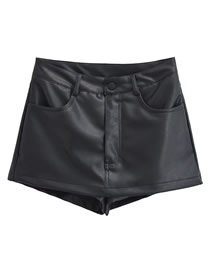 Fashion Black Polyester High Waist Skirt