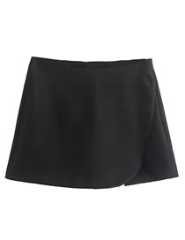Fashion Black Polyester Slit Skirts