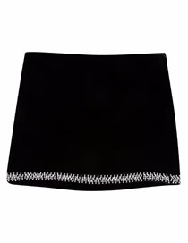 Fashion Black Polyester Panel Skirt