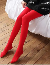 Fashion Velvet Stockings Scarlet Velvet Solid Knit Stockings
