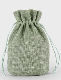 Fashion 16*24 Green Linen Drawstring Bag