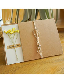 Fashion Yellow Baby's Breath Kraft Paper Floral Greeting Card
