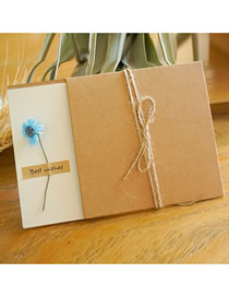 Fashion Blue Daisy Kraft Paper Floral Greeting Card