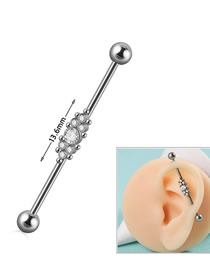 Fashion 1.6x38x5x5mm2 Batches Titanium Steel Diamond Geometric Piercing Stud Earrings