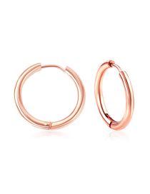 Fashion Rose Gold 20mm Titanium Geometric Round Earrings