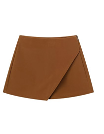 Fashion Brown Solid Color Irregular Culottes