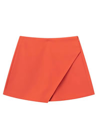 Fashion Orange Solid Color Irregular Culottes