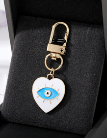 Fashion White Love Drop Eyelash Eyelashes Alloy Drip Eye Love Keychain