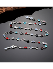 Fashion Silver Color Diamond Metal Round Rhinestone Glasses Chain