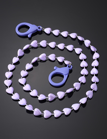 Fashion Purple Heart Solid Color Love Chain Glasses Chain