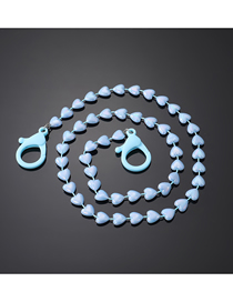Fashion Blue Heart Solid Color Love Chain Glasses Chain
