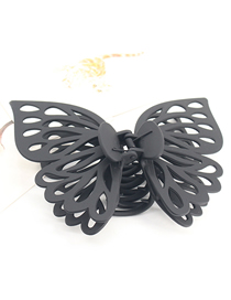 Fashion Black Cutout Butterfly Hair Clip Hollow Butterfly Frosted Gripper