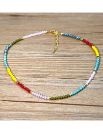 Fashion Color Multicolored Crystal Beaded Necklace