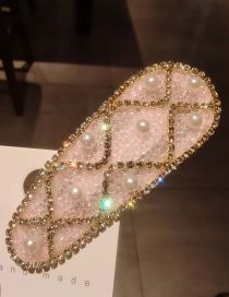Fashion Water Drop T8 Pink 2 Pieces From The Batch Geometric Diamond And Pearl Drop Hair Clip