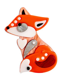 Fashion Color Acrylic Fox Brooch