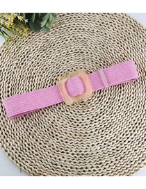 Fashion Dafang Jade Buckle Pp Grass (pink) Cotton Webbing Square Buckle Wide Belt