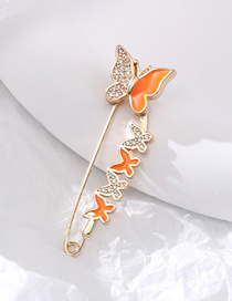 Fashion Butterfly Copper And Diamond Oil Drop Butterfly Brooch