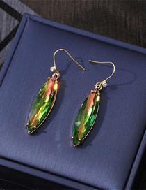 Fashion Green (drill Hook) Strip Crystal Earrings