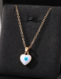 Fashion White Heart Alloy Dripping Eyes Heart Necklace