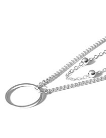 Fashion Silver Metal Geometric Link Chain Necklace