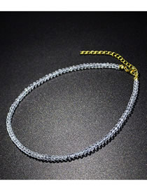 Fashion White Geometric Crystal Beaded Necklace