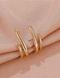 Fashion Gold Metal Geometric Irregular Stud Earrings  Metal